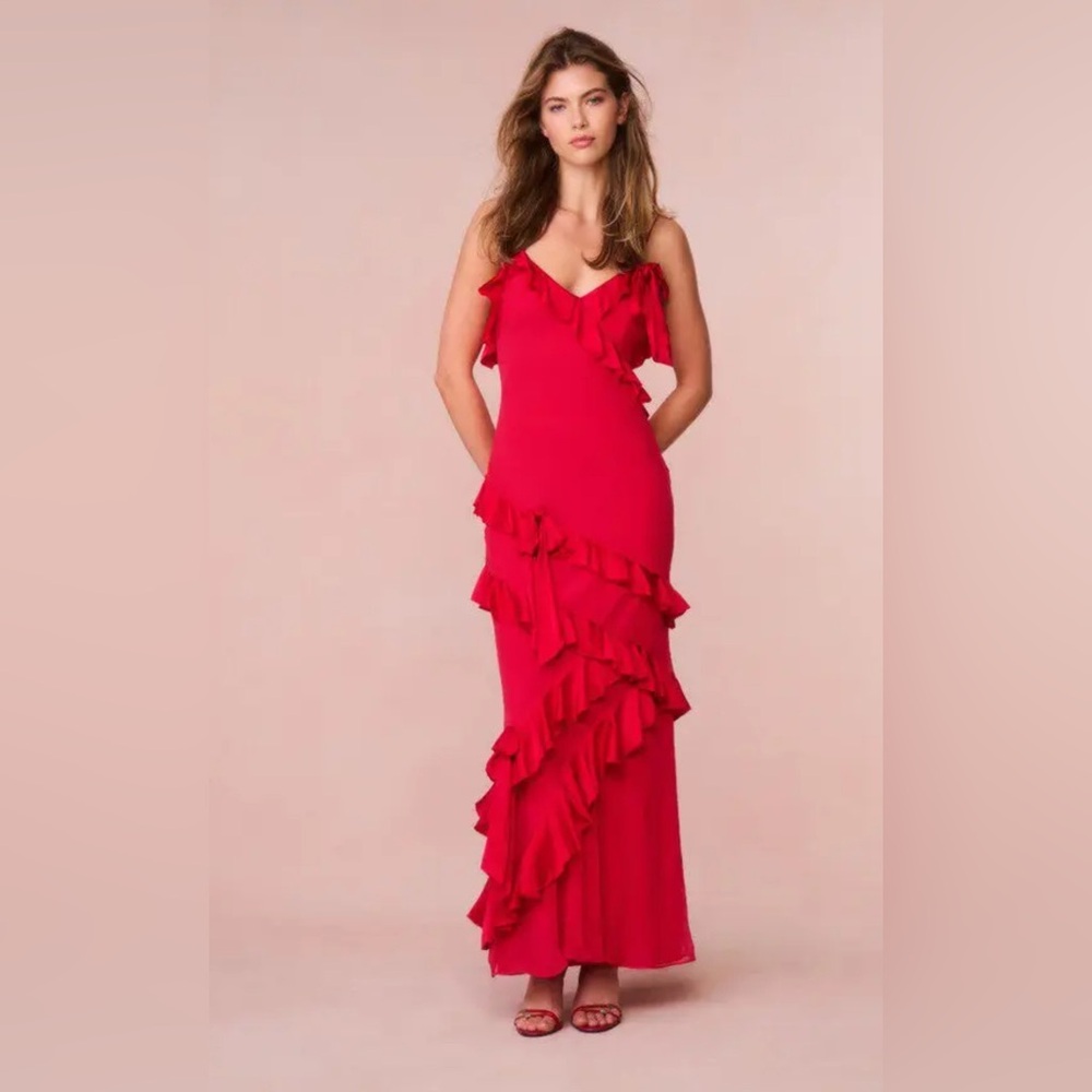 LoveShackFancy Red Ruffle Dress - Picture 10 of 13